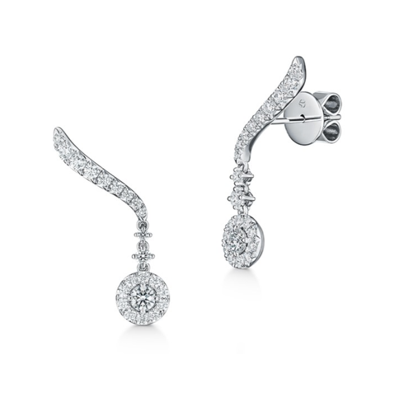 HEARTS ON FIRE LLC 18kt White Gold Vela .80ct Dia Drop Earrrings