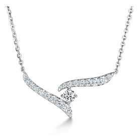 HEARTS ON FIRE LLC 18kt White Gold 18" Vela .30 Dia Crossover Pendant