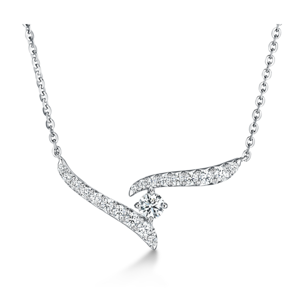 HEARTS ON FIRE LLC 18kt White Gold 18" Vela .30 Dia Crossover Pendant