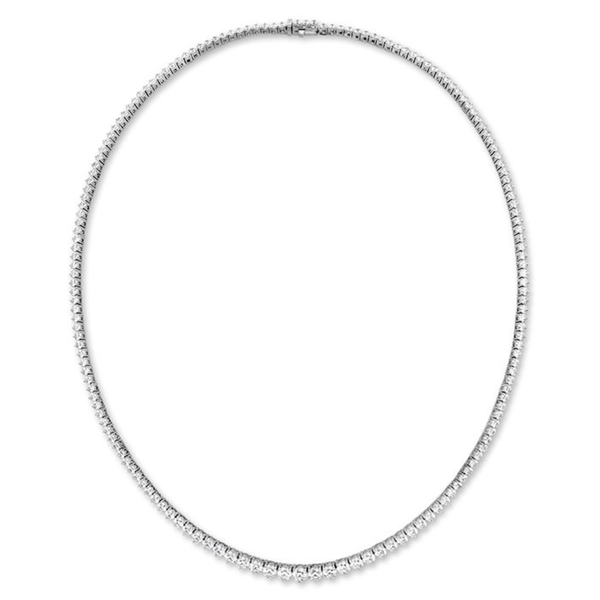 HEARTS ON FIRE LLC 18kt White Gold 8.53ct Diamond Graduated Line Necklace