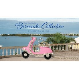 Paramount Bda 18kw .46 Dia Pink Enamel Scooter Pendant