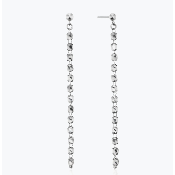 Platinum Radiance Single Drop Earrings