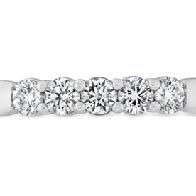 HEARTS ON FIRE LLC 18k White Gold Signature 5 Stone Diamond Band 1.00ct