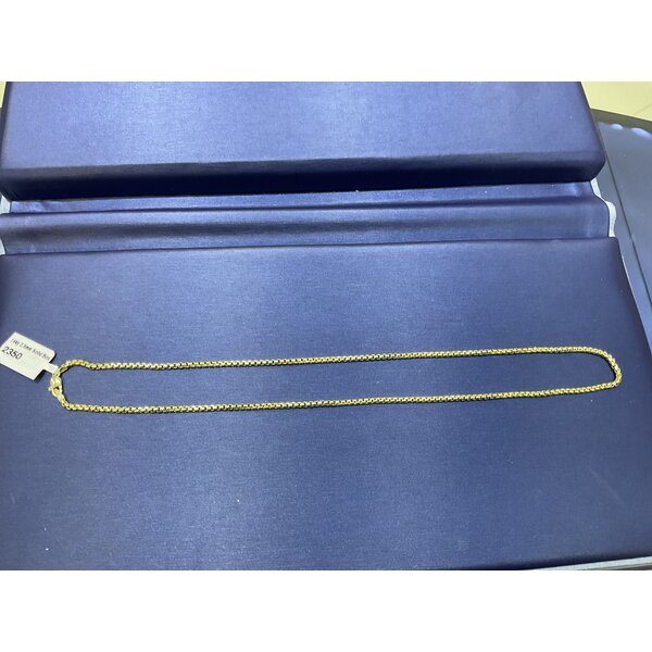 14K Yellow Gold 2.5mm Solid Box Chain 20"