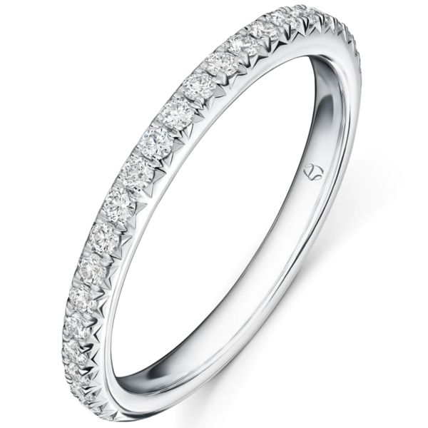 HEARTS ON FIRE LLC Platinum Vela French Cut Pavé .30ct Diamond Band