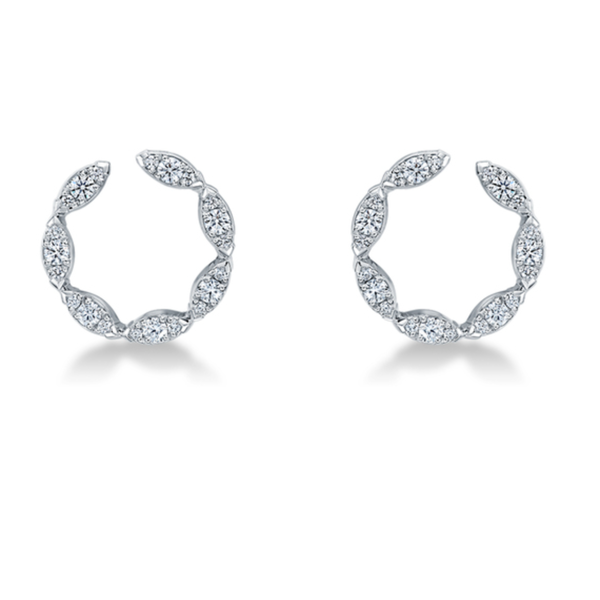 18kt White Gold Aerial Marquise Wrap Earrings Di . 42ct