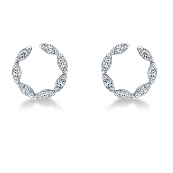 HEARTS ON FIRE LLC 18kt White Gold Aerial Marquise Wrap Earrings Di . 42ct