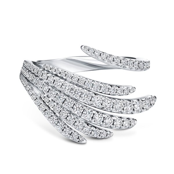 HEARTS ON FIRE LLC Platinum Vela Cocktail Diamond Ring .90ct