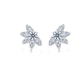 HEARTS ON FIRE LLC 18K White Gold Diamond . 1.32ct Ariel Sun burst Stud Earrings