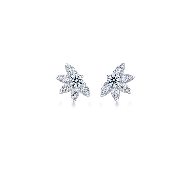 HEARTS ON FIRE LLC 18K White Gold Diamond . 1.32ct Ariel Sun burst Stud Earrings
