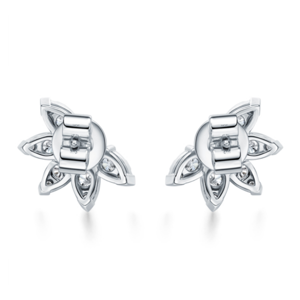 HEARTS ON FIRE LLC 18K White Gold Diamond . 1.32ct Ariel Sun burst Stud Earrings