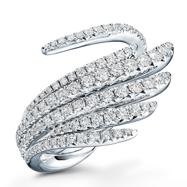 HEARTS ON FIRE LLC Platinum Vela Cocktail Diamond Ring .90ct