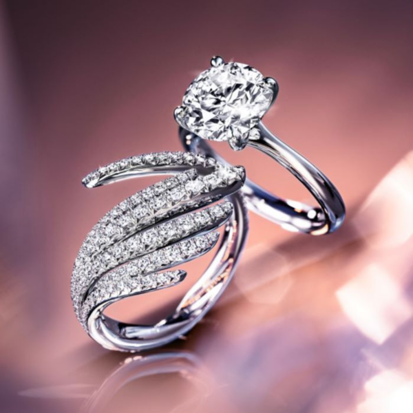 HEARTS ON FIRE LLC Platinum Vela Cocktail Diamond Ring .90ct