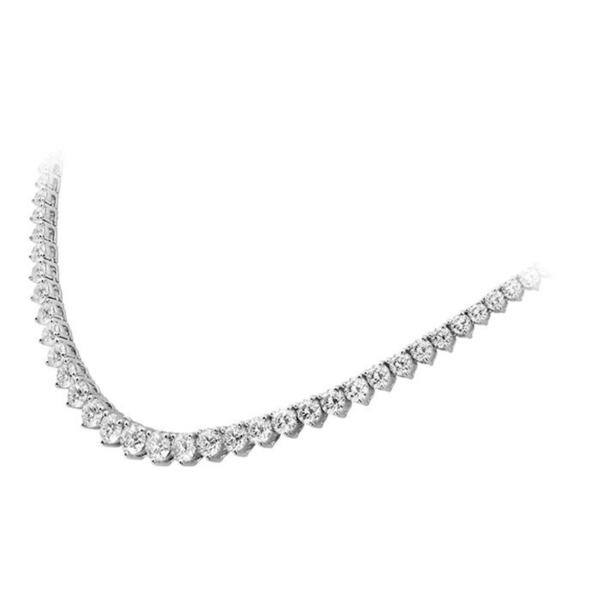 18kt White Gold 8.53ct Diamond Graduated Line Necklace