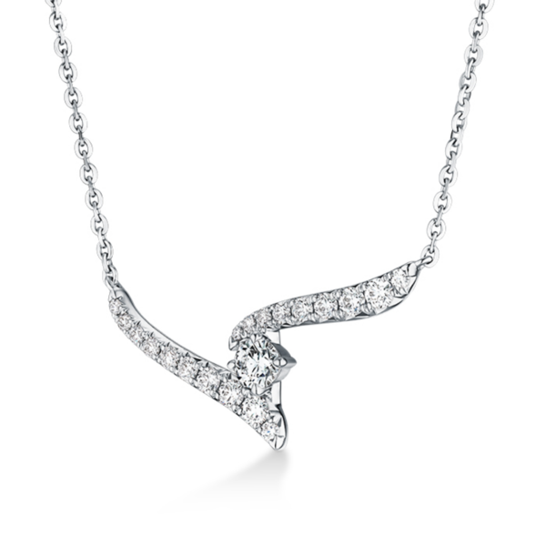 HEARTS ON FIRE LLC 18kt White Gold 18" Vela .30 Dia Crossover Pendant