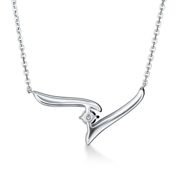 HEARTS ON FIRE LLC 18kt White Gold 18" Vela .30 Dia Crossover Pendant