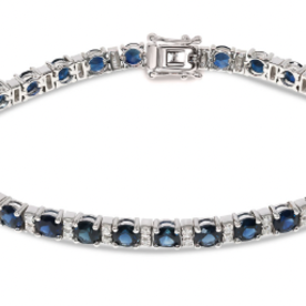 14kt White Gold .55 Diamond 8.26 Sapphire Bracelet