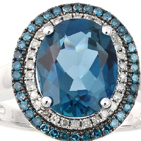 14kw .30 Dia 3.5 London Blue Topaz Ring