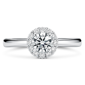 HEARTS ON FIRE LLC Platinum 1ct Vela Halo Ring .70 center