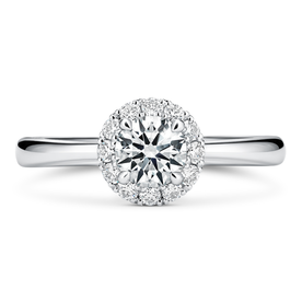 HEARTS ON FIRE LLC Platinum 1ct Vela Halo Ring .70 center
