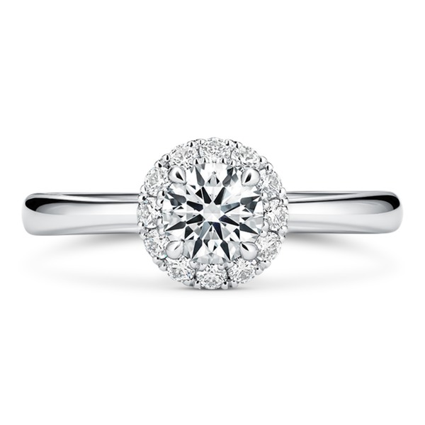HEARTS ON FIRE LLC Platinum 1ct Vela Halo Ring .70 center
