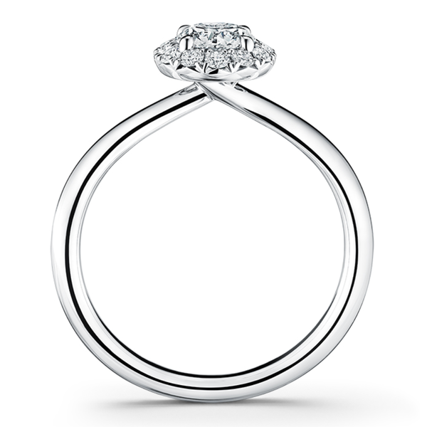 HEARTS ON FIRE LLC Platinum 1ct Vela Halo Ring .70 center