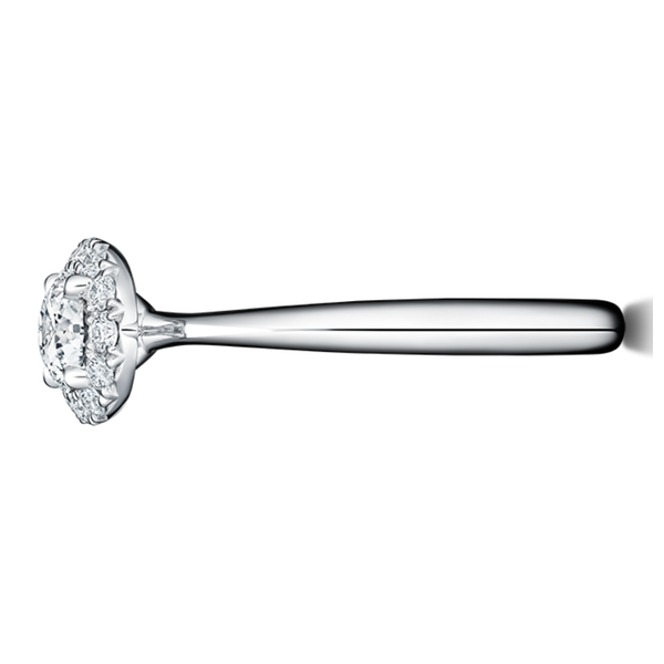 HEARTS ON FIRE LLC Platinum 1ct Vela Halo Ring .70 center