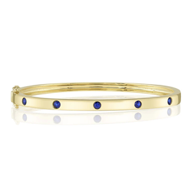 SHY CREATION INC 14kt Yellow Gold  Sapphire .38ct Bangle