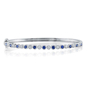 SHY CREATION INC 14kt White Gold .49ct Diamond .73ct Sapphire Bangle SHY CREATION INC 14kt White Gold .49ct Diamond .73ct Sapphire Bangle