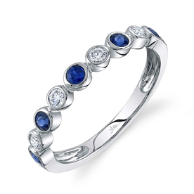 SHY CREATION INC 14kw .16 Diamond.32 Sapphire Bezel Set Band