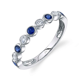 SHY CREATION INC 14kw .16 Diamond.32 Sapphire Bezel Set Band SHY CREATION INC 14kw .16 Diamond.32 Sapphire Bezel Set Band