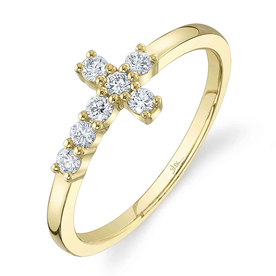 SHY CREATION INC 14ky .25 Diamond Cross Ring