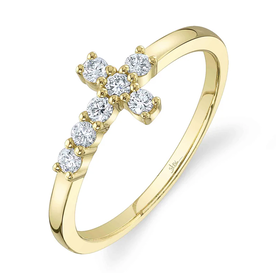 SHY CREATION INC 14ky .25 Diamond Cross Ring