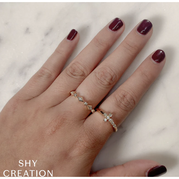 SHY CREATION INC 14ky .25 Diamond Cross Ring
