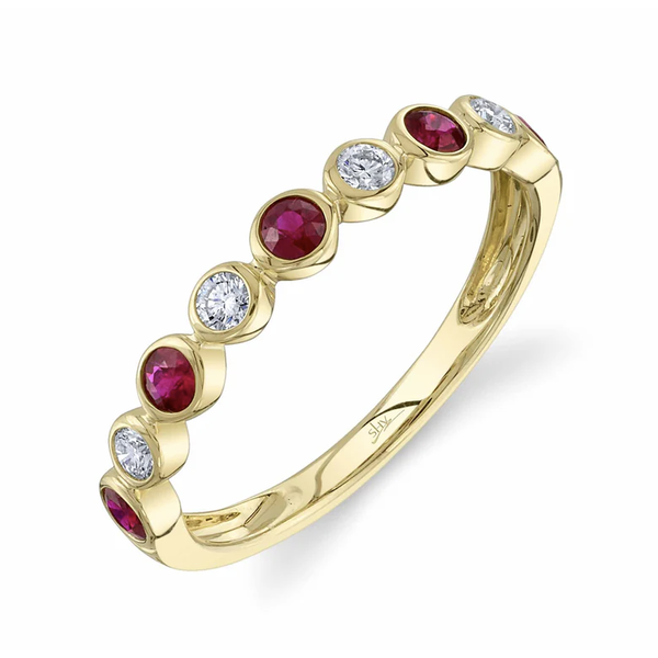 SHY CREATION INC 14ky .16 Diamond .36 Ruby Band
