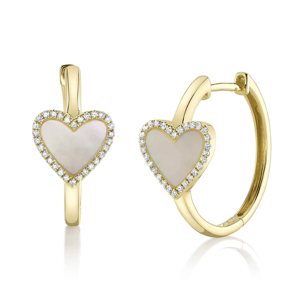 SHY CREATION INC 14ky .15 Dia 1.16 MOP Heart Hoops