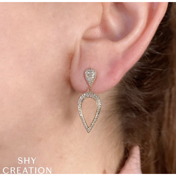 SHY CREATION INC 14ky .69 Dia Pave Earrings
