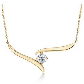 HEARTS ON FIRE LLC 18kt yellow gold .50ct Diamond Vela Pendant