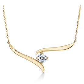 HEARTS ON FIRE LLC 18kt yellow gold .50ct Diamond Vela Pendant