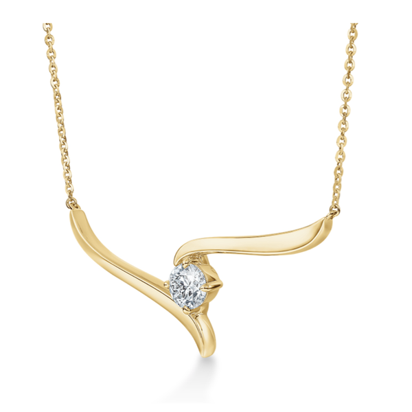 HEARTS ON FIRE LLC 18kt yellow gold .50ct Diamond Vela Pendant