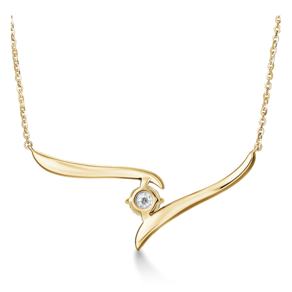 HEARTS ON FIRE LLC 18kt yellow gold .50ct Diamond Vela Pendant