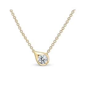 HEARTS ON FIRE LLC 18kt yellow gold Lu .30 Diamond Pendant