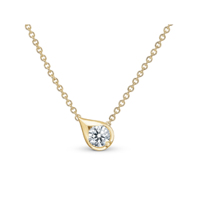 HEARTS ON FIRE LLC 18kt yellow gold Lu .30 Diamond Pendant