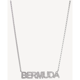 Paramount Bda 18kw .28ct Diamond Bermuda Word Necklace