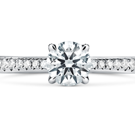 HEARTS ON FIRE LLC Platinum 1.00 Vela Solitaire Ring with Diamond Band