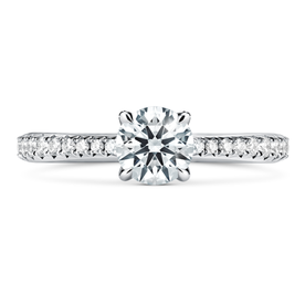 HEARTS ON FIRE LLC Platinum 1.00 Vela Solitaire Ring with Diamond Band