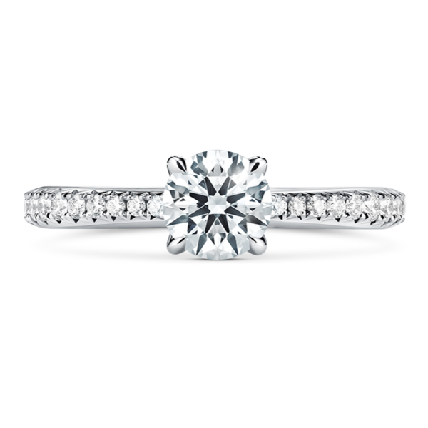 HEARTS ON FIRE LLC Platinum 1.00 Vela Solitaire Ring with Diamond Band