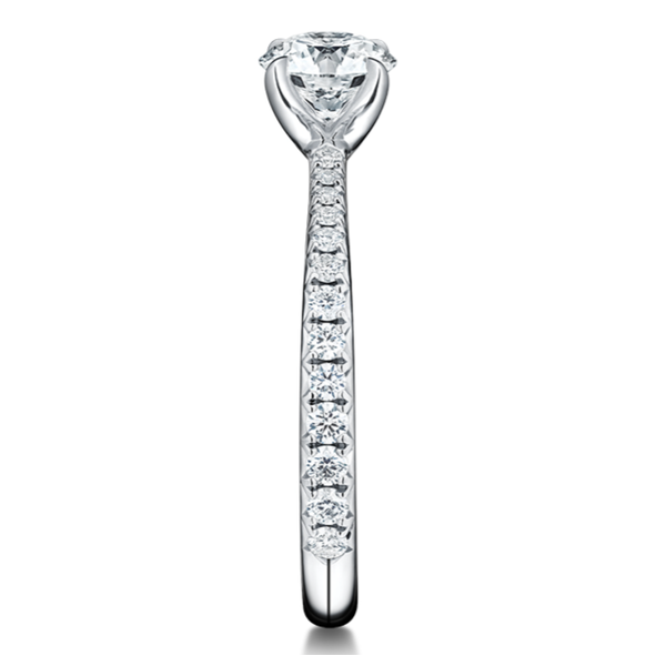 HEARTS ON FIRE LLC Platinum 1.00 Vela Solitaire Ring with Diamond Band