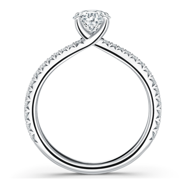 HEARTS ON FIRE LLC Platinum 1.00 Vela Solitaire Ring with Diamond Band