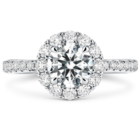 HEARTS ON FIRE LLC Platinum 1.75ct Vela Halo Ring With Diamond Band
